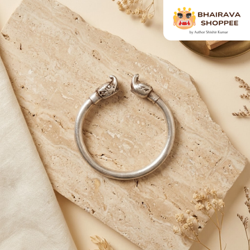 Siddha Gajmukh Chandi Kada | Silver Spiritual Bracelet for Energy & Protection