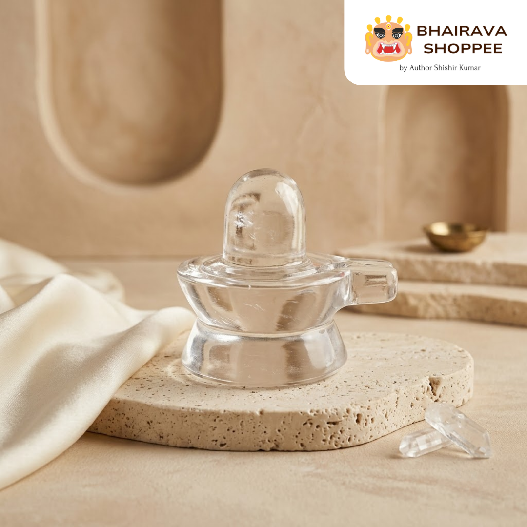 Sphatik Shivling | Natural Crystal Quartz Shivling for Shiva Puja, Abhishek & Home Mandir