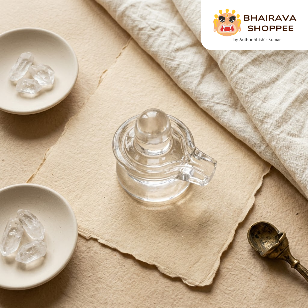 Sphatik Shivling | Natural Crystal Quartz Shivling for Shiva Puja, Abhishek & Home Mandir