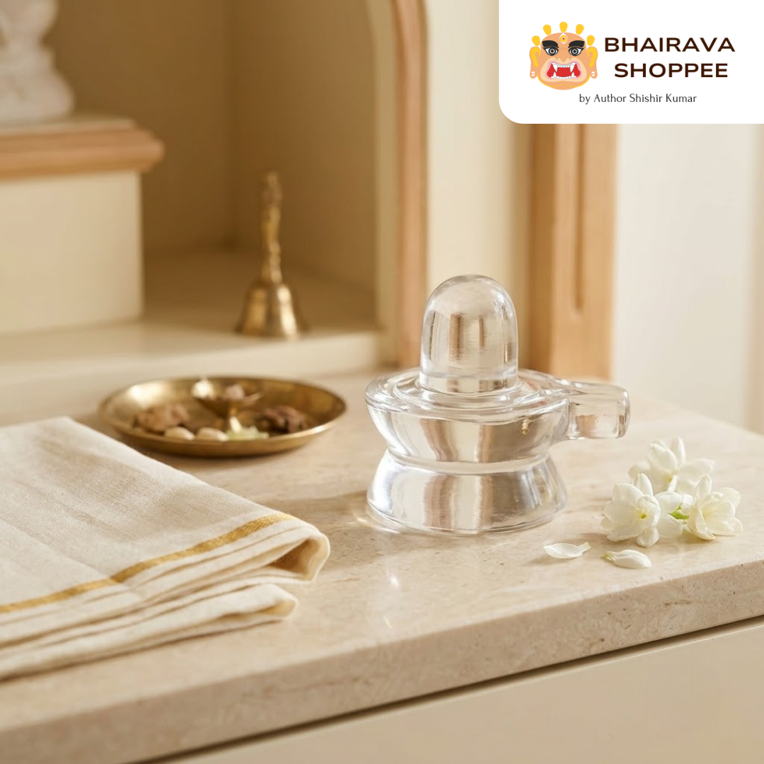 Sphatik Shivling | Natural Crystal Quartz Shivling for Shiva Puja, Abhishek & Home Mandir