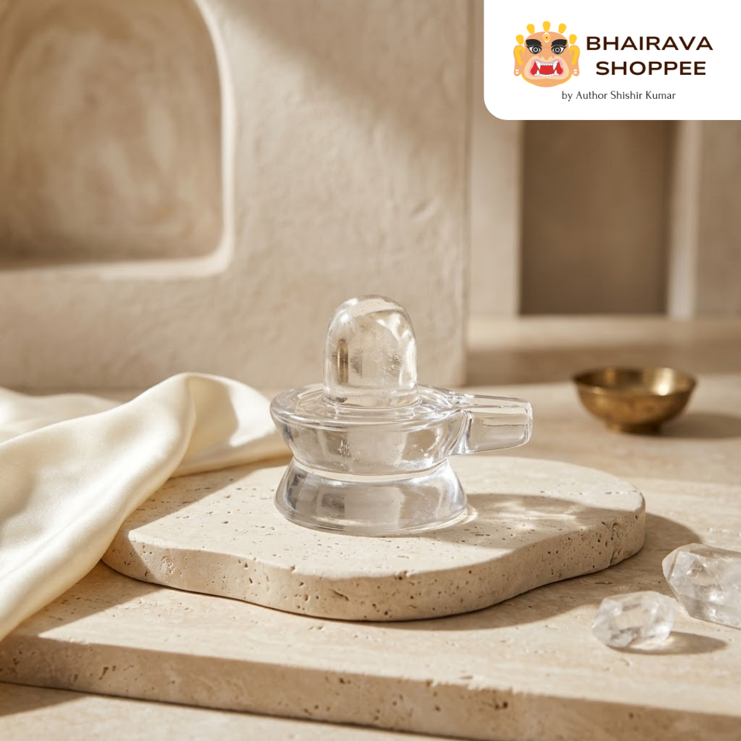 Sphatik Shivling | Natural Crystal Quartz Shivling for Shiva Puja, Abhishek & Home Mandir