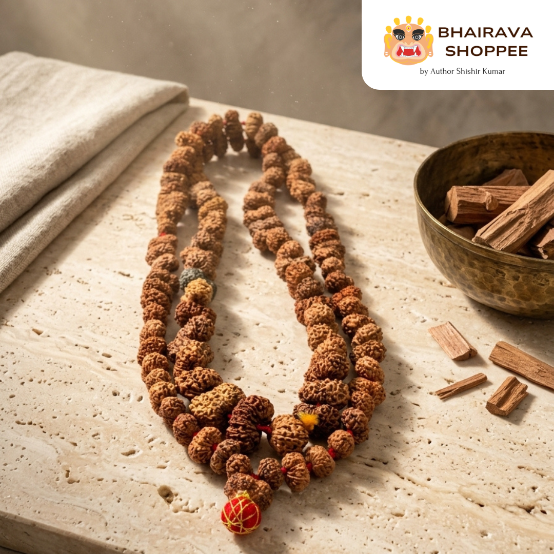 11 Mukhi Indonesian Rudraksha Mala – Premium Authentic Rare Rudraksha | Handcrafted Spiritual Jaap Mala