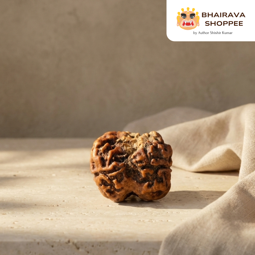 2 Mukhi Nepali Siddh Rudraksha | Ardhanarishvara Rudraksha for Harmony & Emotional Balance