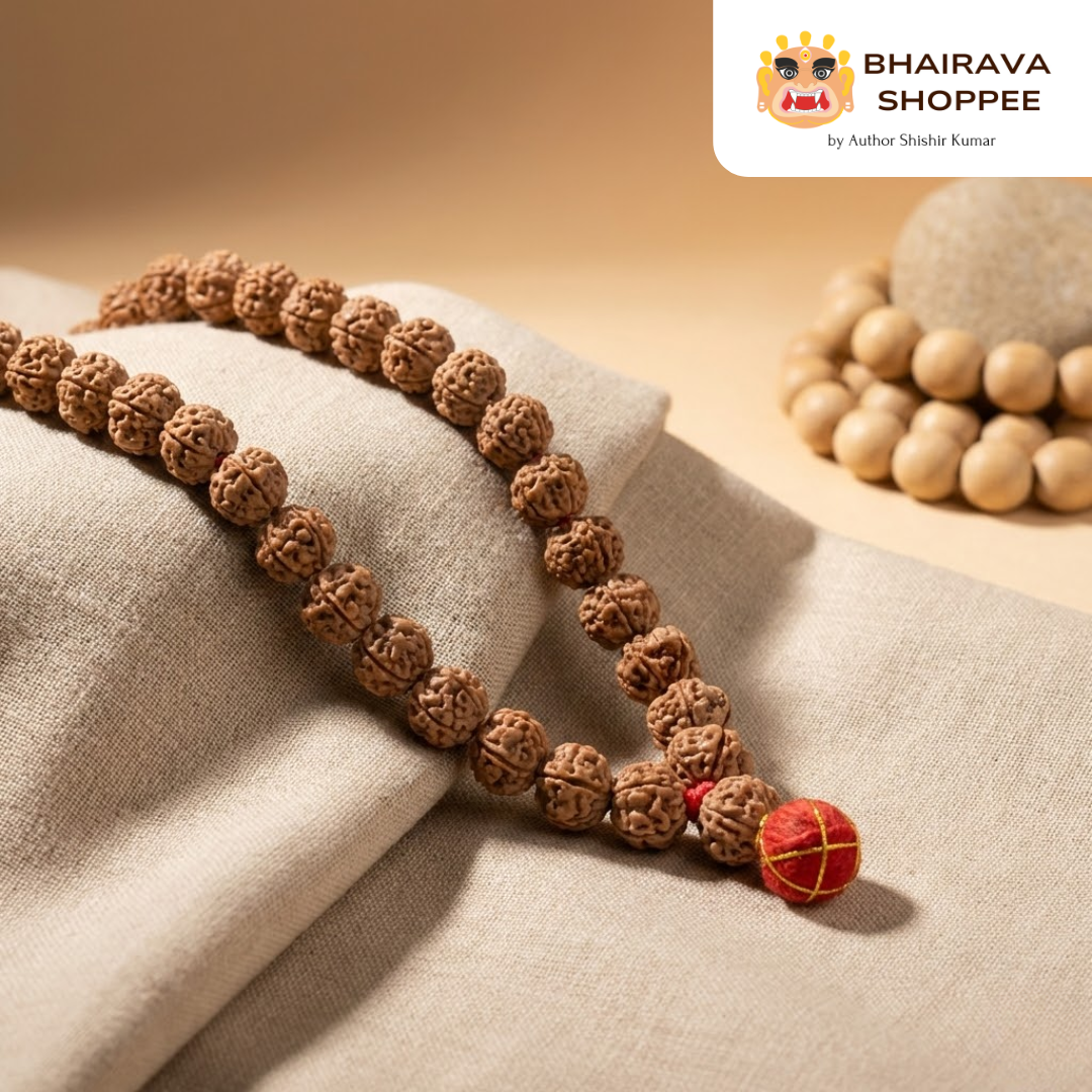 Pathri Rudraksh 5 Mukhi Rudraksha Pathri Mala – Premium 108+1 Indonesian Beads with ...