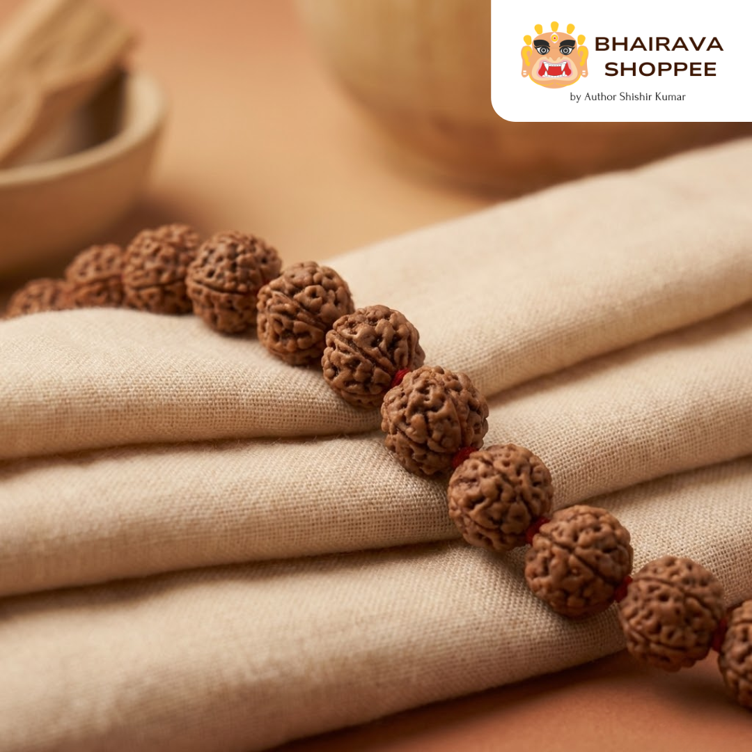 5 Mukhi Rudraksha Pathri Mala | Premium Nepali 108+1 Beads Mala