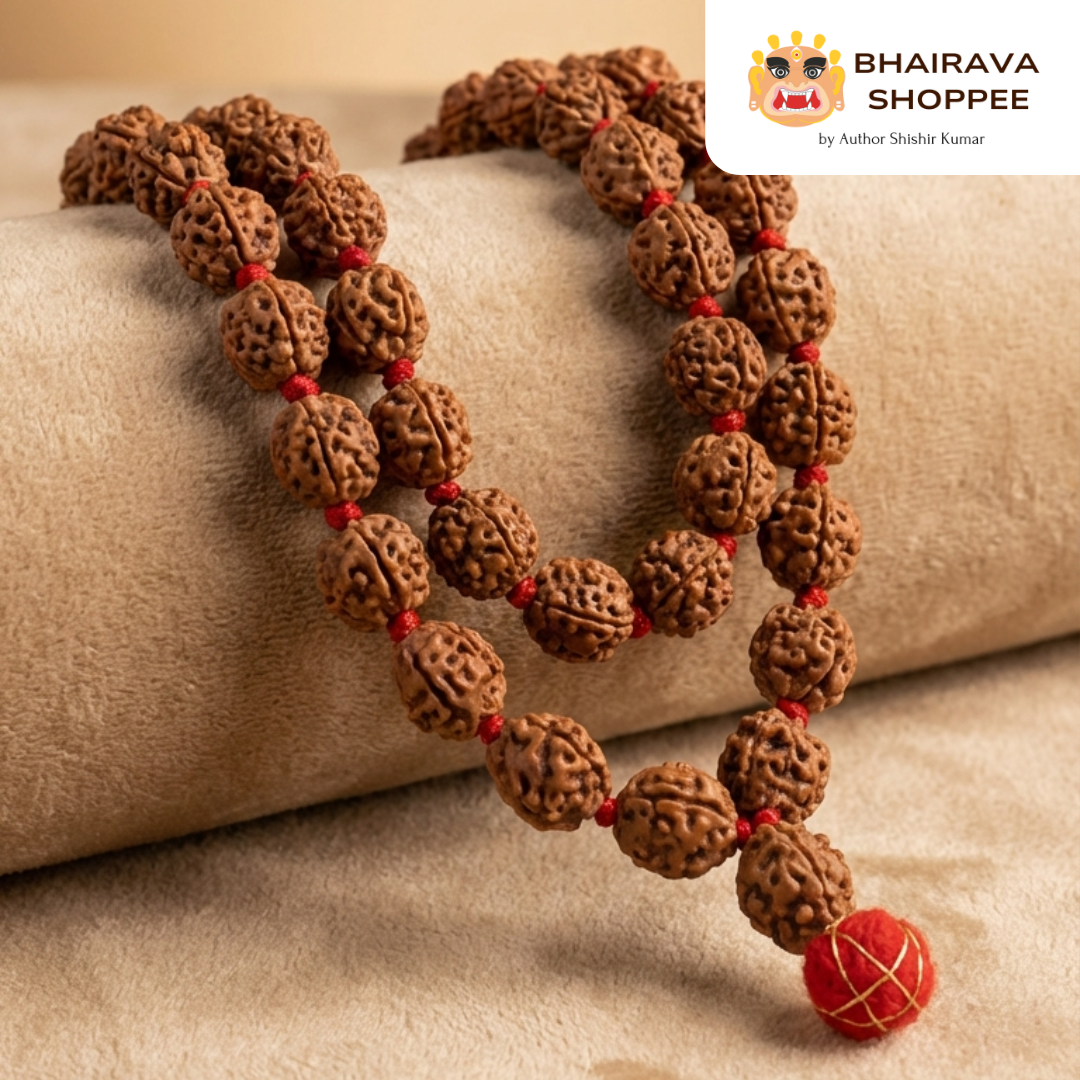 3 Mukhi Indonesian Rudraksha Mala | Sacred Mala for Purification & Inner Strength