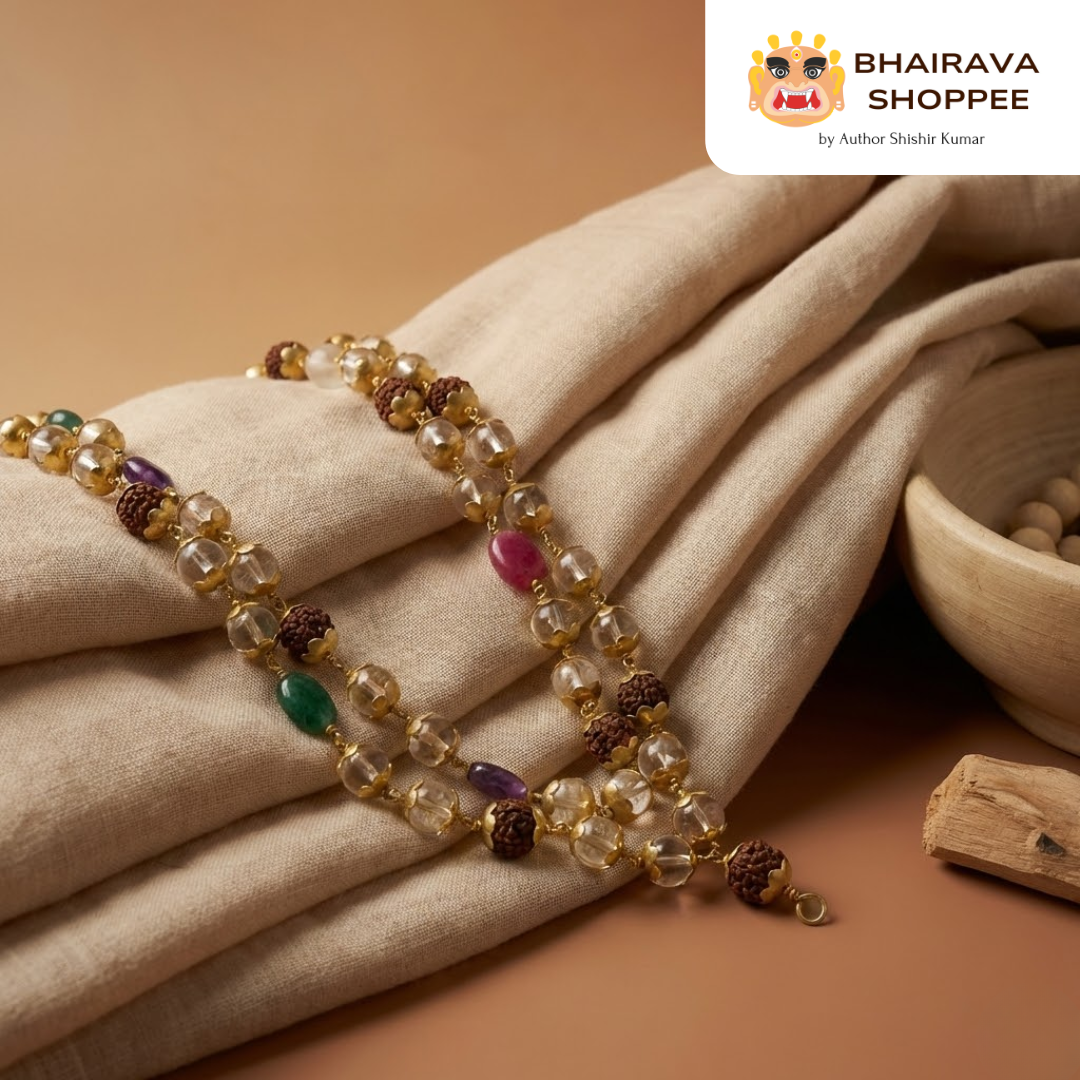 Authentic Nine-Gemstone Mala for Balance, Protection & Prosperity