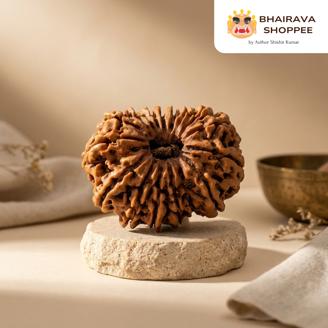 21 Mukhi Indonesian Rudraksha Bead | Natural 21 Faced Rudraksha for Puja, Meditation & Spiritual Practices | Original Indonesian Rudraksha