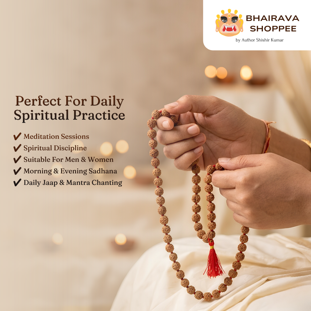5 Mukhi Rudraksha Jaap Mala | 108 Beads for Health, Wealth & Protection
