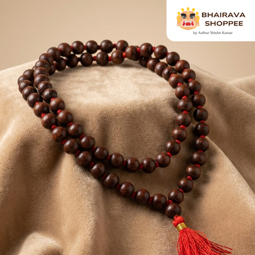 Luxury Rakt Chandan Mala | Free 5 Mukhi Rudraksha Bead (Special Offer)