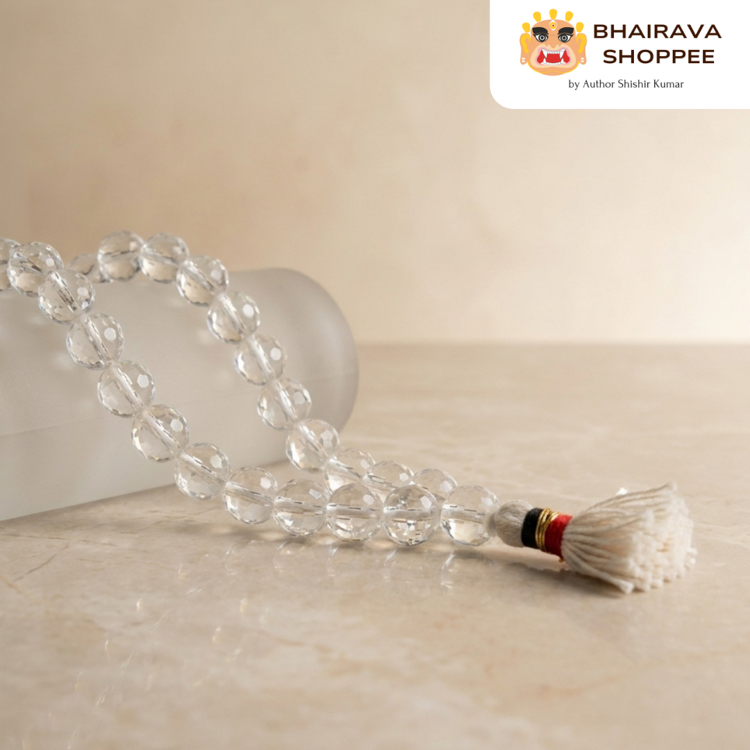 Belzam Sphatik Mala (Clear Quartz Mala) for Clarity, Energy Amplification & Spiritual Purity