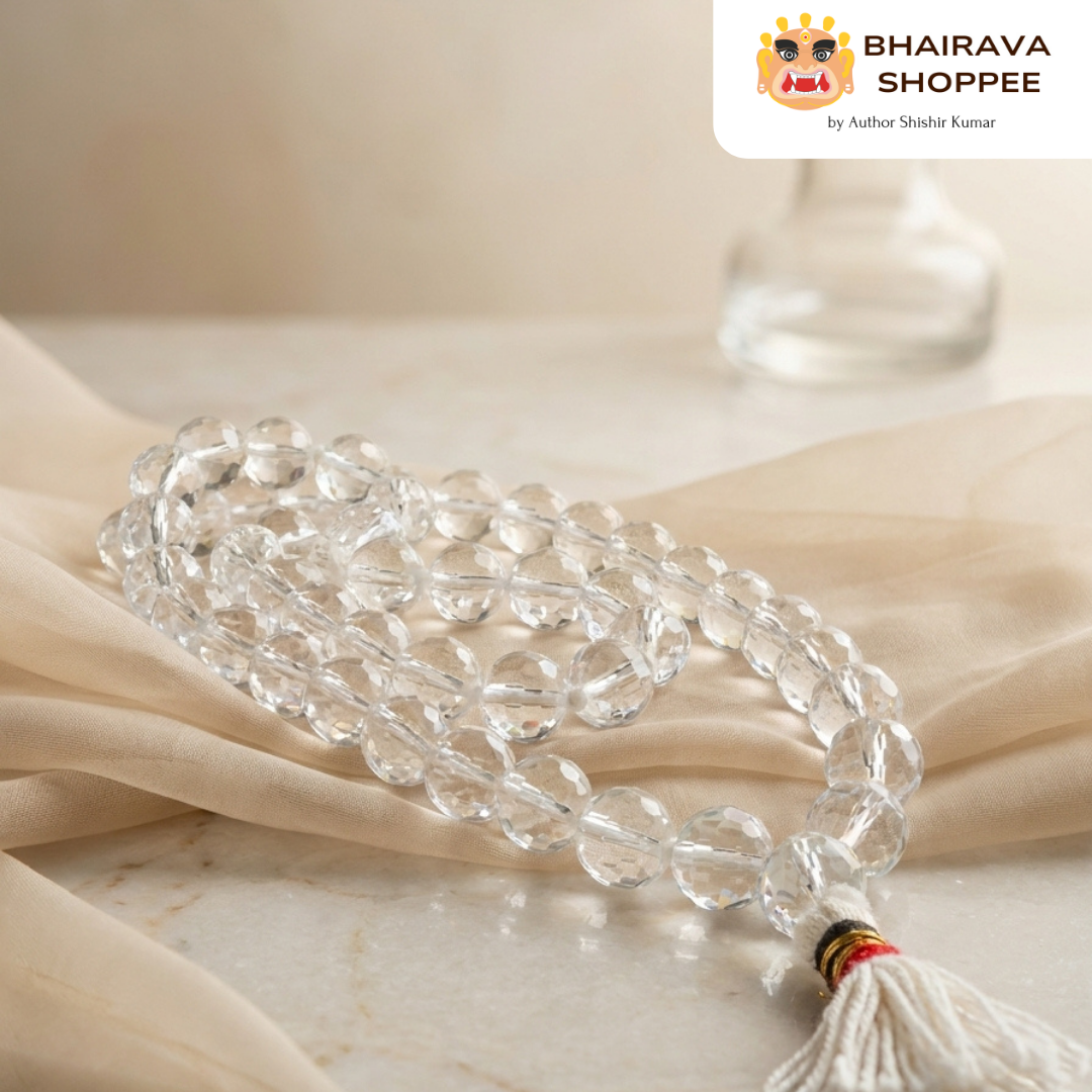 Belzam Sphatik Mala (Clear Quartz Mala) for Clarity, Energy Amplification & Spiritual Purity