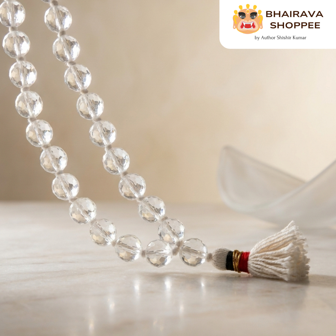 Belzam Sphatik Mala (Clear Quartz Mala) for Clarity, Energy Amplification & Spiritual Purity