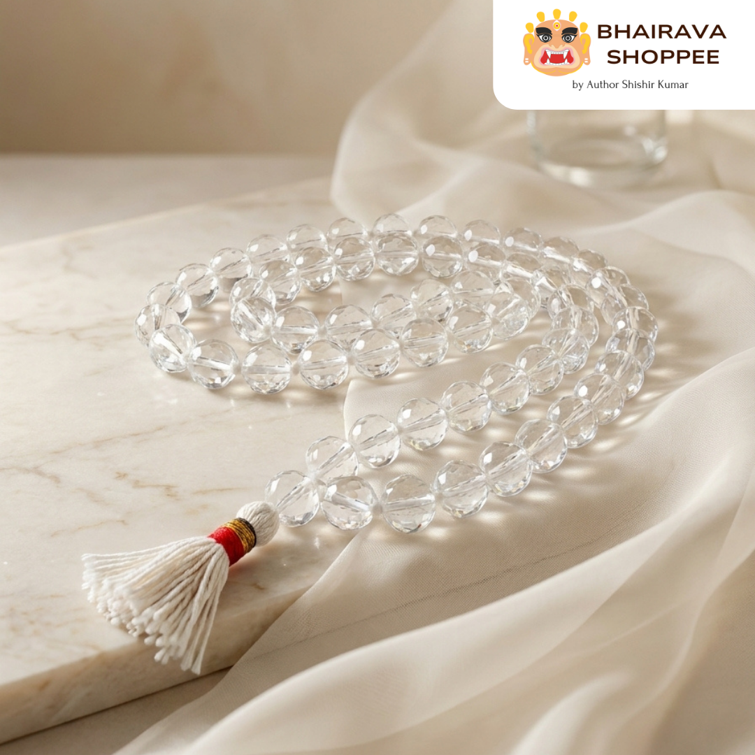 Belzam Sphatik Mala (Clear Quartz Mala) for Clarity, Energy Amplification & Spiritual Purity
