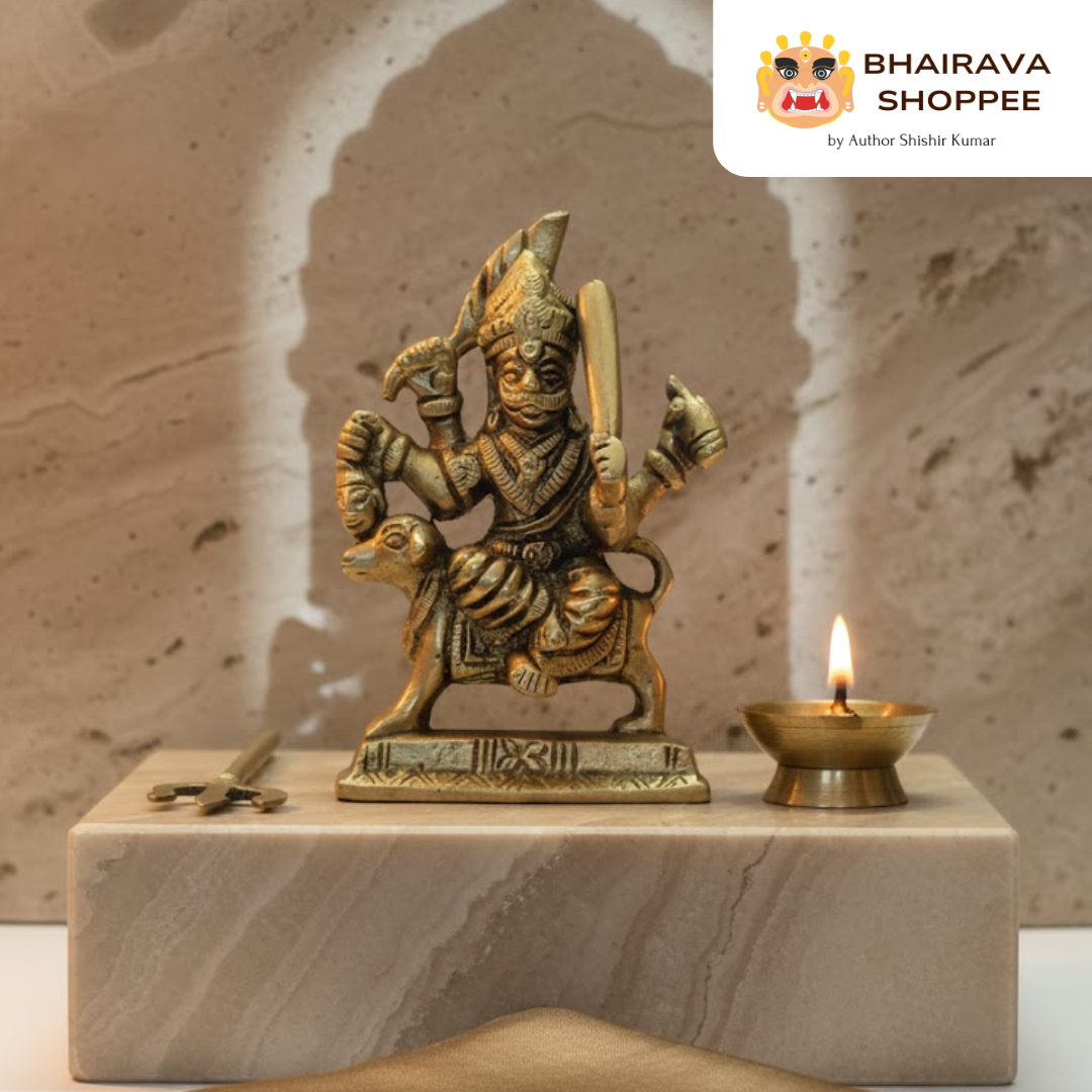 Kaal Bhairav Bronze Idol – Fierce Protector & Remover of Negative Energies