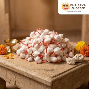 Handmade Diya Batis (Pack of 200) | 100% Pure Cotton Wicks for Pooja