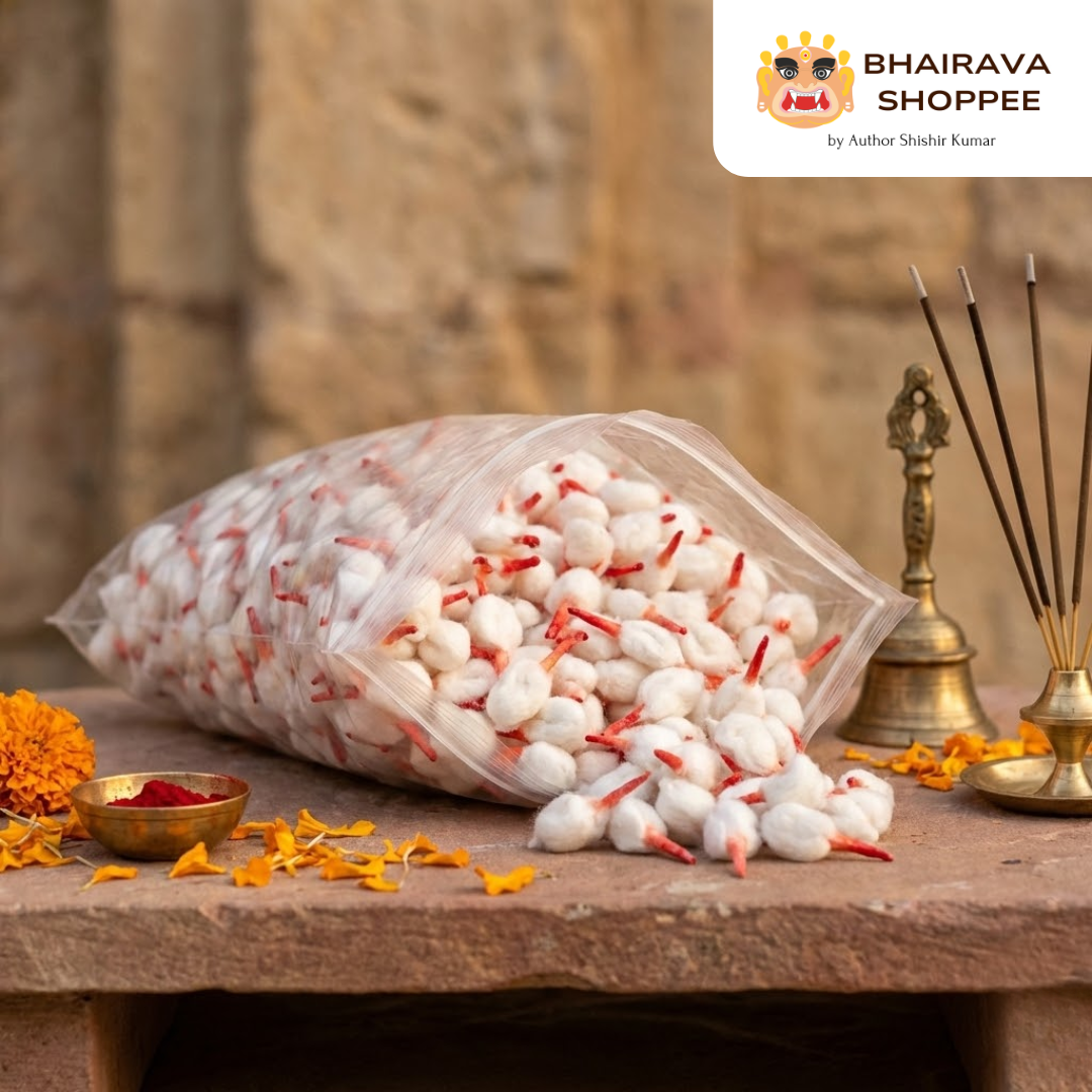 Handmade Diya Batis (Pack of 200) | 100% Pure Cotton Wicks for Pooja