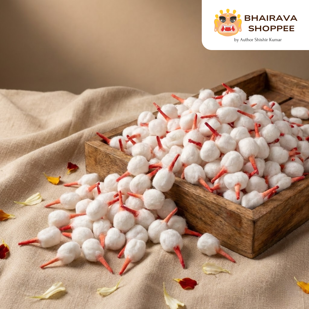 Handmade Diya Batis (Pack of 200) | 100% Pure Cotton Wicks for Pooja