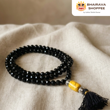 Black Hakik Mala for Protection, Grounding & Tantra Sadhana