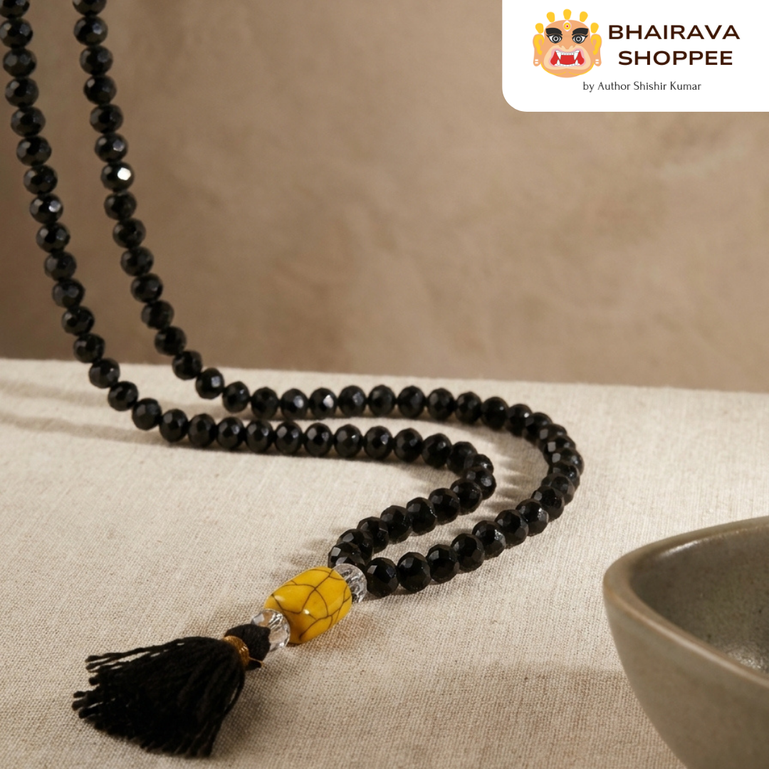 Black Hakik Mala for Protection, Grounding & Tantra Sadhana