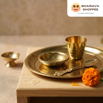 Brass Pooja Bhog Thali Set | Traditional Brass Thali for Prasad & Rituals
