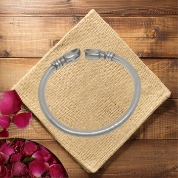 Siddha Gajmukh Chandi Kada | Silver Spiritual Bracelet for Energy & Protection