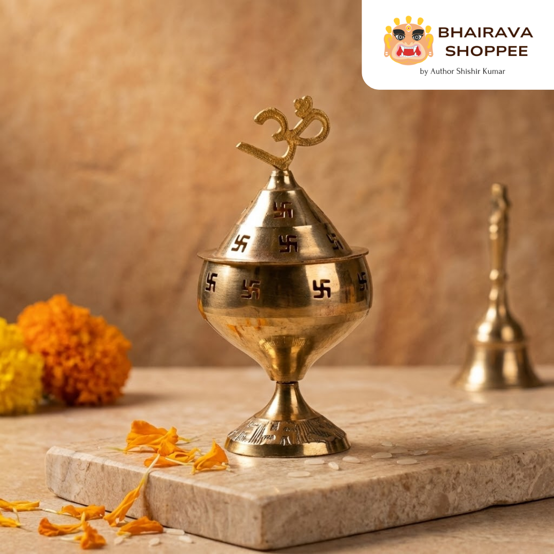 Divine Brass Akhand Jyoti Diya with Swastik Design