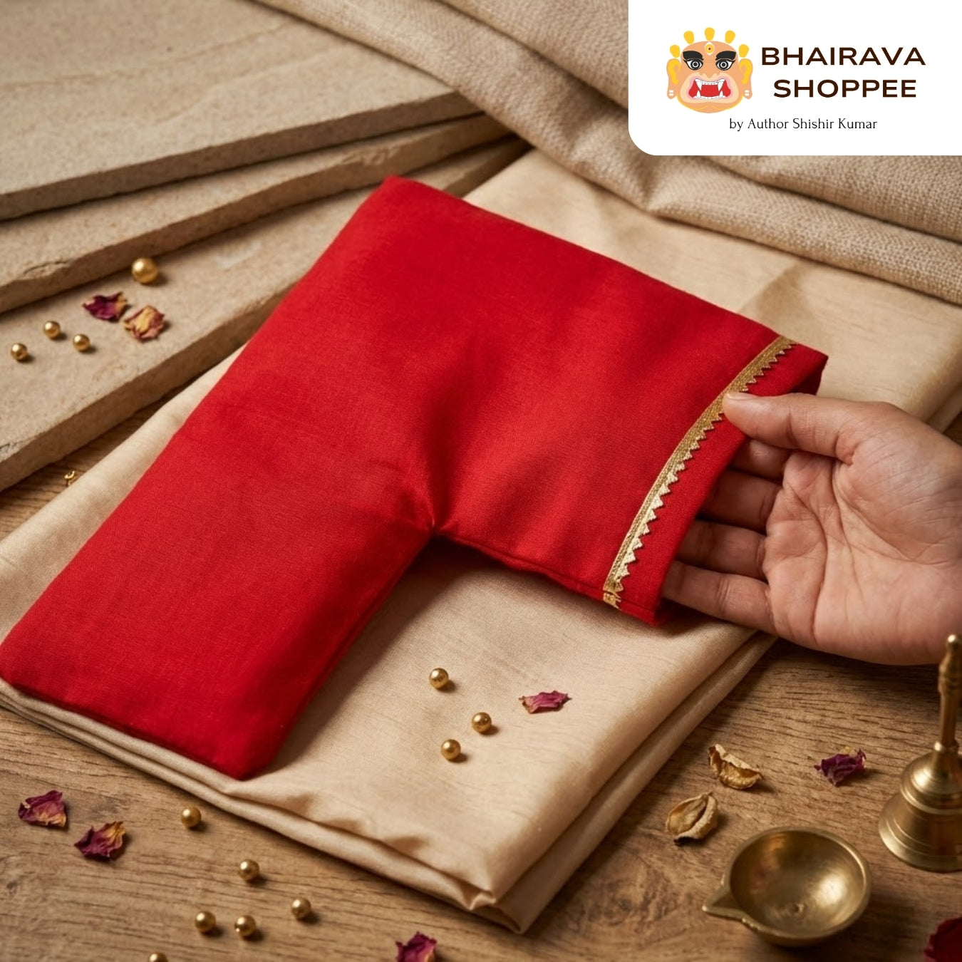 Gomukhi Jaap Mala Bag – Sacred Prayer Beads Pouch for Meditation