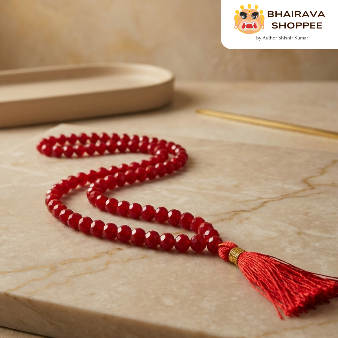 Kanjan Manik Mala (Ruby Mala) for Power, Confidence & Attraction | Red Gemstone Mala