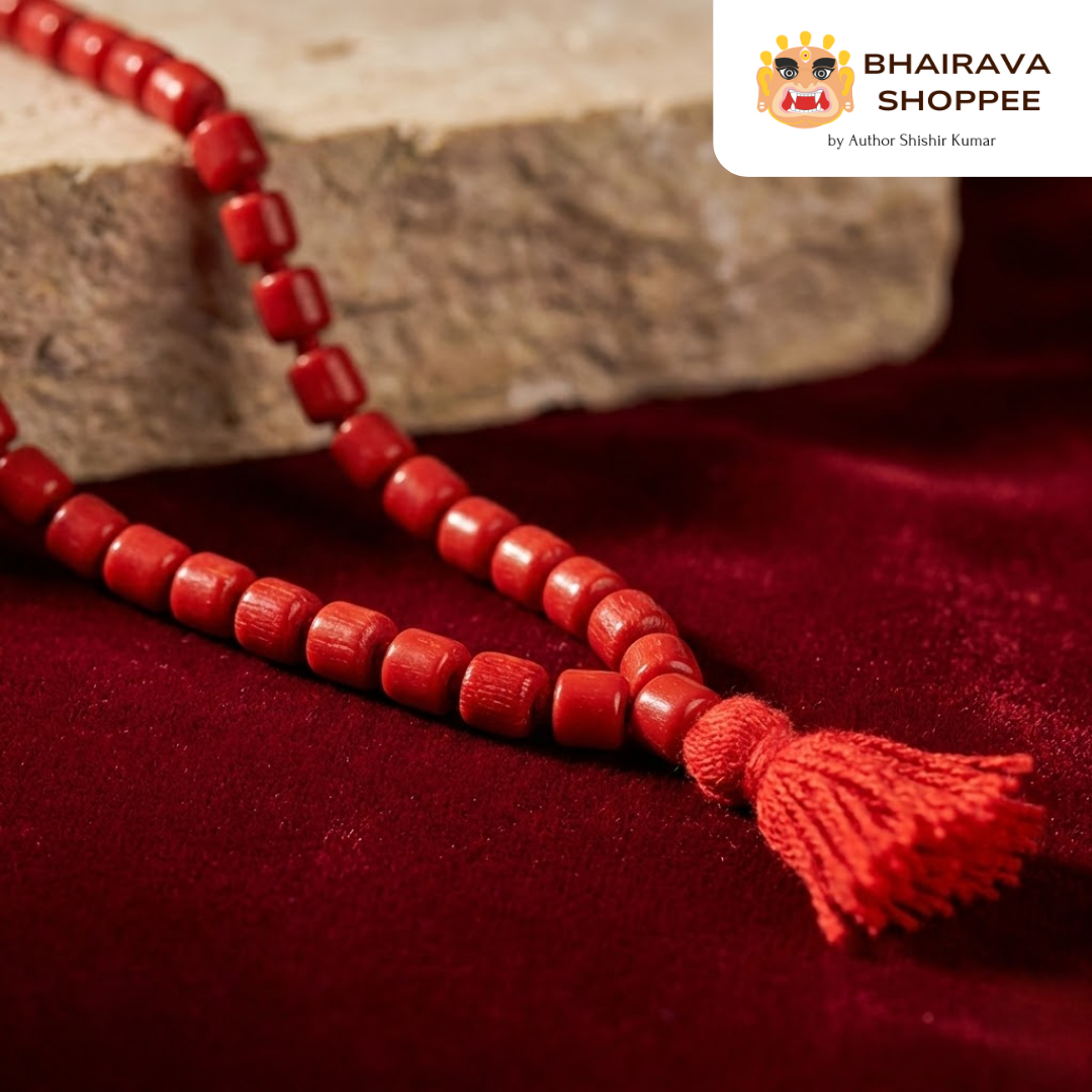 Lal Munga Siddha Mala | Red Coral Gemstone Mala for Strength & Protection