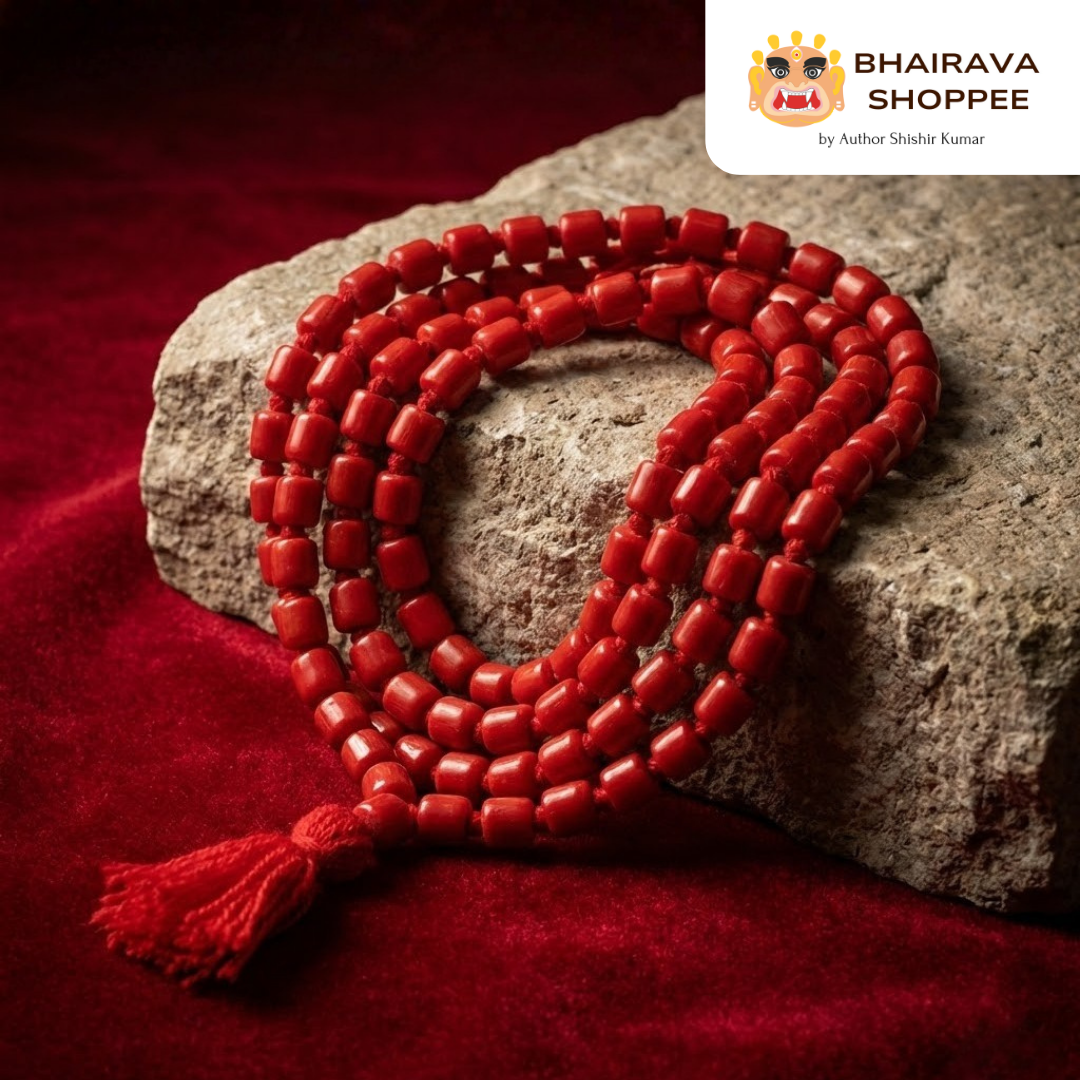 Lal Munga Siddha Mala | Red Coral Gemstone Mala for Strength & Protection