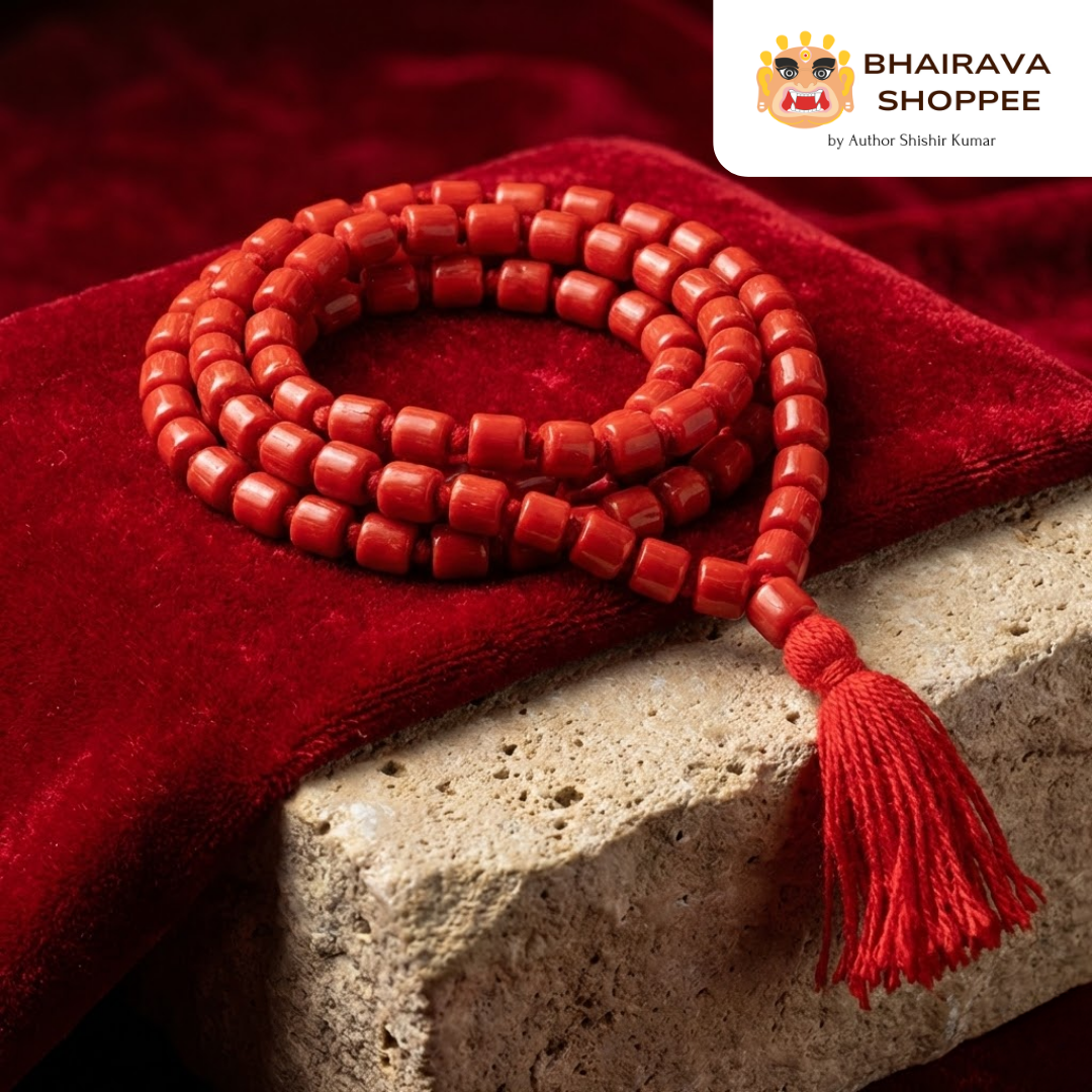 Lal Munga Siddha Mala | Red Coral Gemstone Mala for Strength & Protection