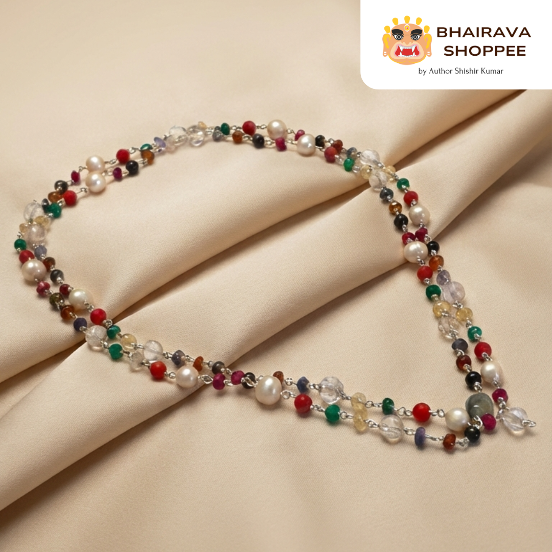 Original Navgraha Siddha Mala | Navratna Gemstone Mala for Prosperity & Planetary Balance