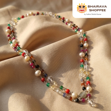 Original Navgraha Siddha Mala | Navratna Gemstone Mala for Prosperity & Planetary Balance