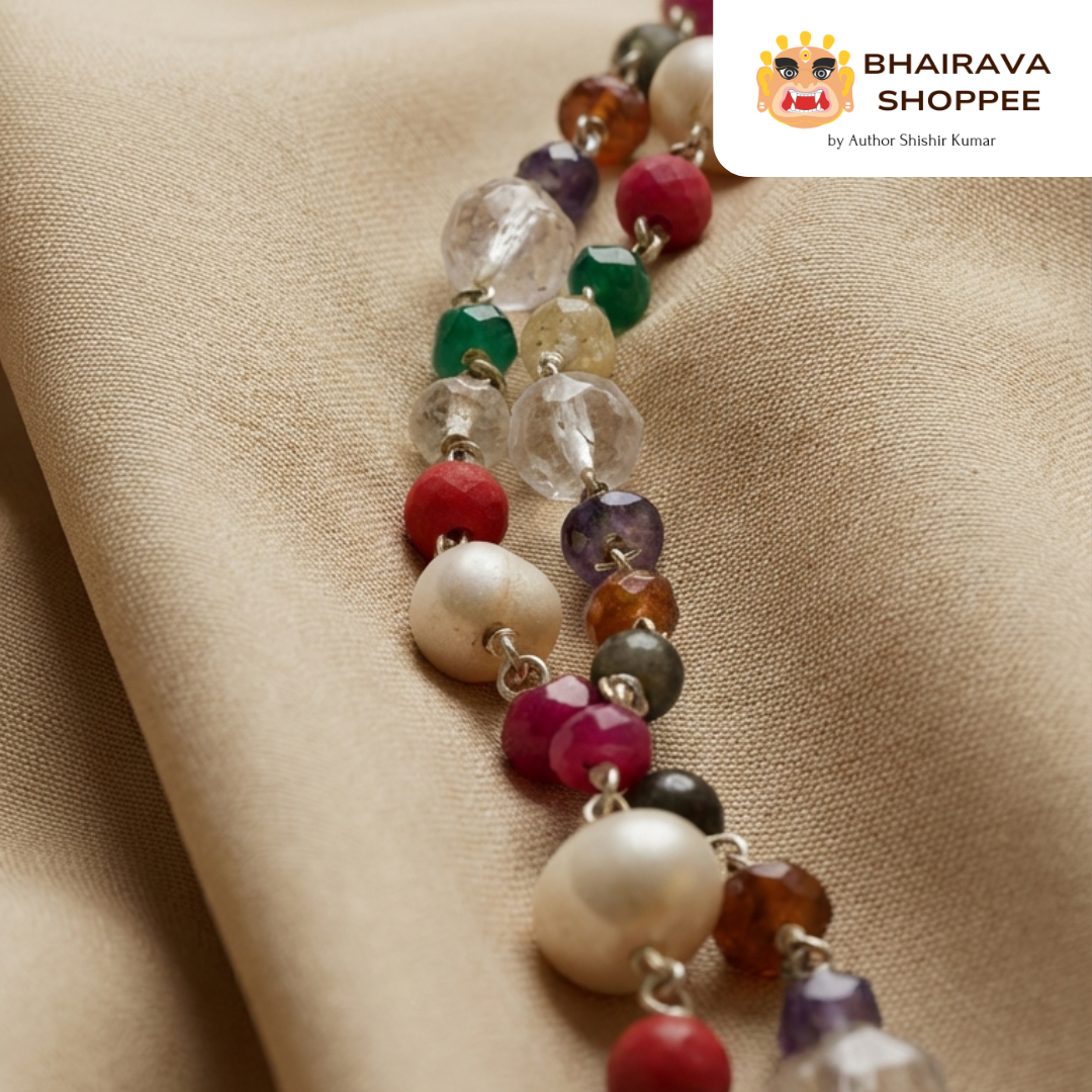 Original Navgraha Siddha Mala | Navratna Gemstone Mala for Prosperity & Planetary Balance
