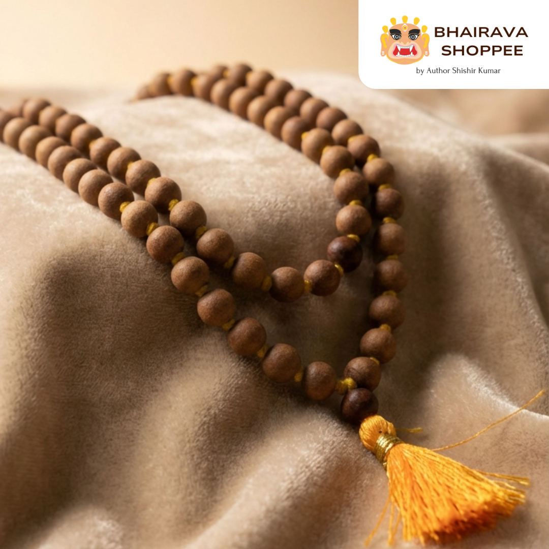 Safed Chandan Siddha Jaap Mala | 108 Beads White Sandalwood Mala for Wisdom & Calmness