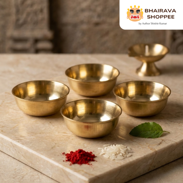Small Bhog Katori – Set of 4 | Metal Bowls for Pooja Offerings