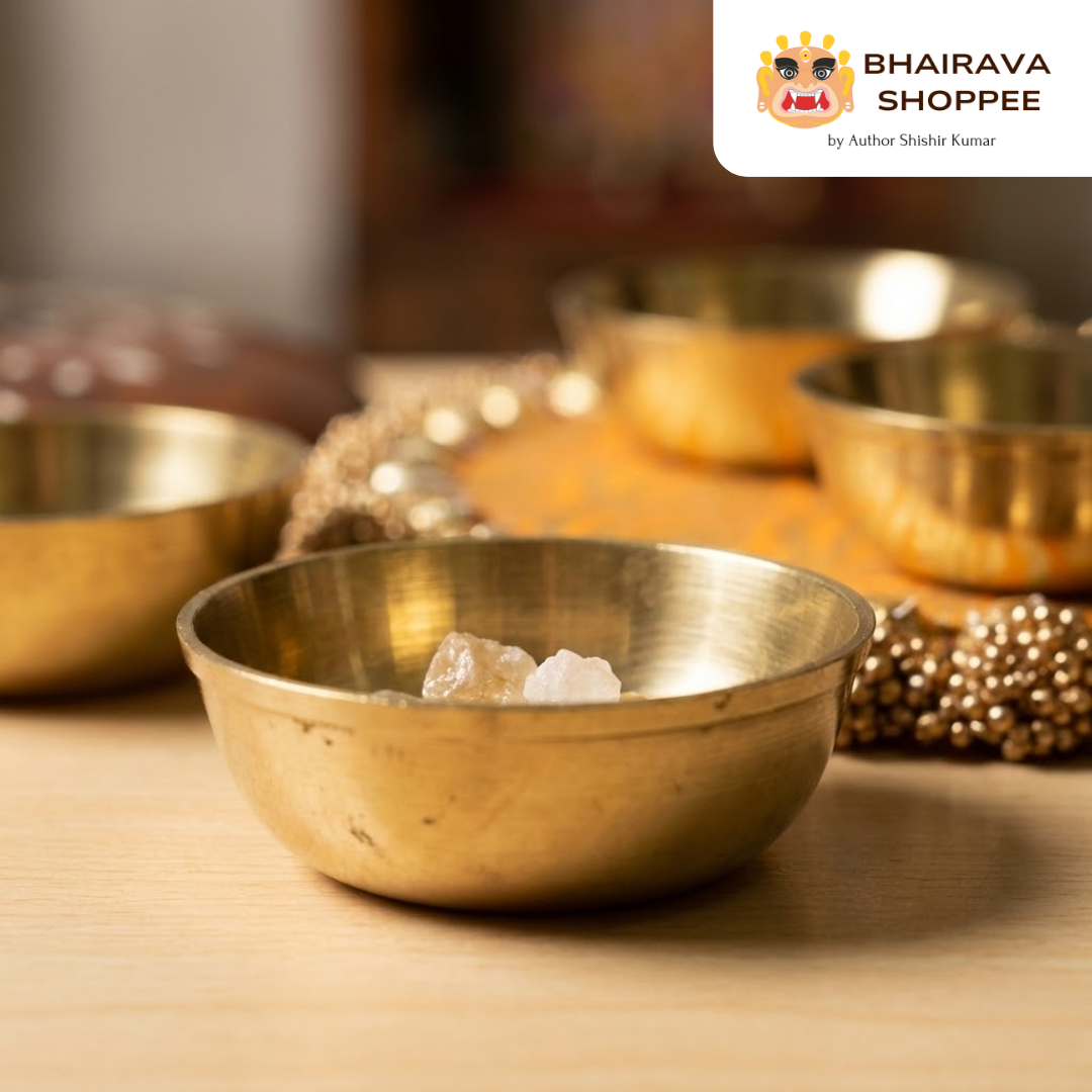 Small Bhog Katori – Set of 4 | Metal Bowls for Pooja Offerings