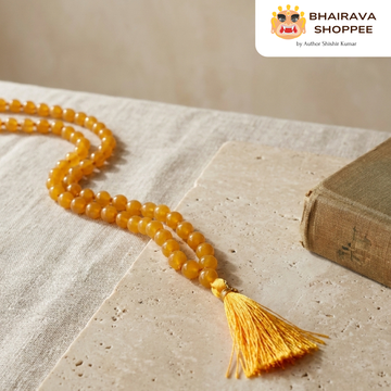 Topaz Mala (Pukhraj Mala) for Prosperity, Wisdom & Positive Energy | Yellow Gemstone Mala
