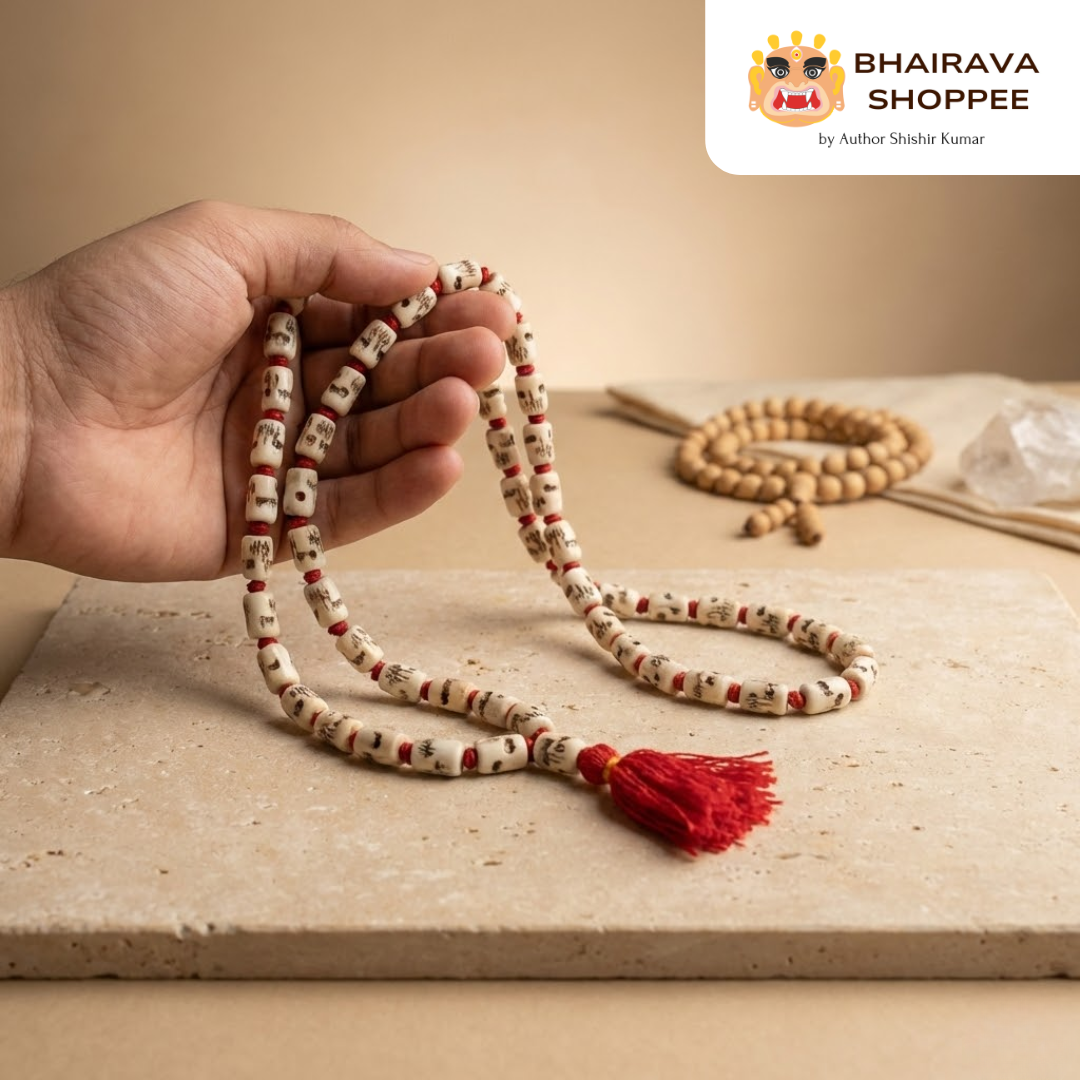 Authentic | Yak Bone Mund Mala | For Sadhana, Devotion & Spiritual Discipline