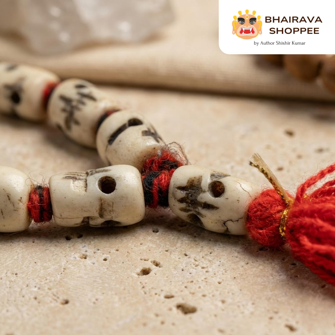 Authentic | Yak Bone Mund Mala | For Sadhana, Devotion & Spiritual Discipline