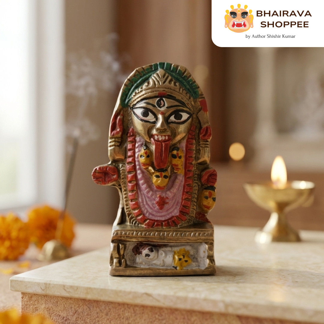 Maa Kali Bronze Idol for Protection & Shakti | Mahakali Murti for Home Temple, Vastu & Spiritual Decor