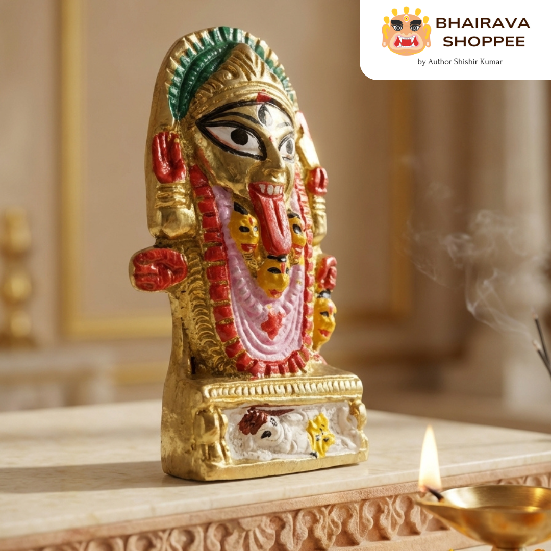 Maa Kali Bronze Idol for Protection & Shakti | Mahakali Murti for Home Temple, Vastu & Spiritual Decor