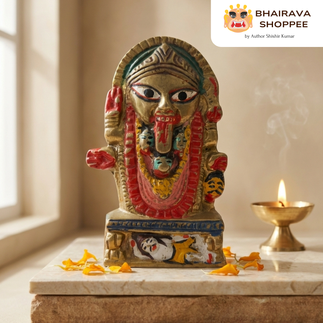 Maa Kali Bronze Idol for Protection & Shakti | Mahakali Murti for Home Temple, Vastu & Spiritual Decor