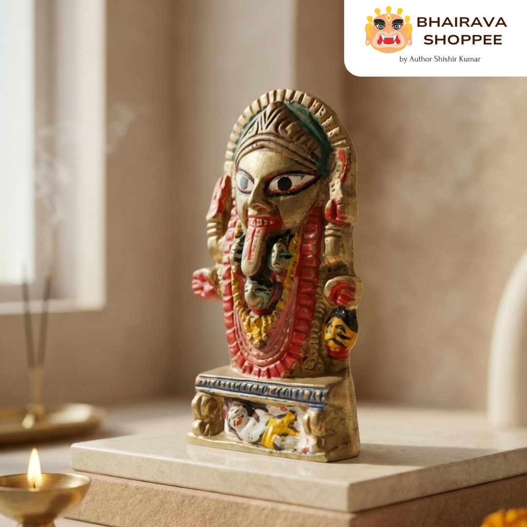 Maa Kali Bronze Idol for Protection & Shakti | Mahakali Murti for Home Temple, Vastu & Spiritual Decor